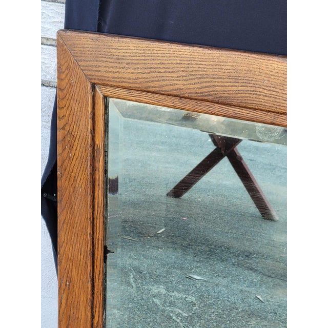 1910s Arts and Crafts Oak Large Mirror. For Sale - Image 5 of 9