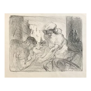 1930s Myron Nutting Figural Lithograph
