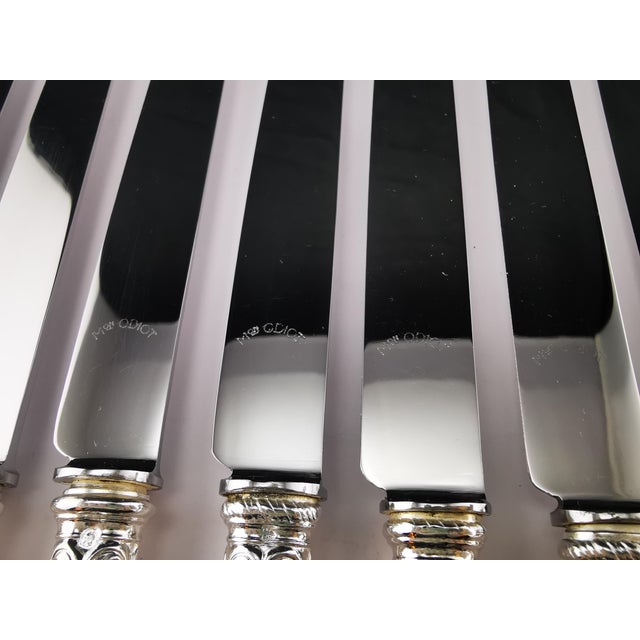 Silver Dessert Cutlery Service 10 People from Odiot Louveciennes, 1890s, Set of 54 For Sale - Image 16 of 18