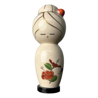 Vintage Satsuma Yaki Kokeshi Figurine by Kishusaku Hatamoto, 1980s For Sale