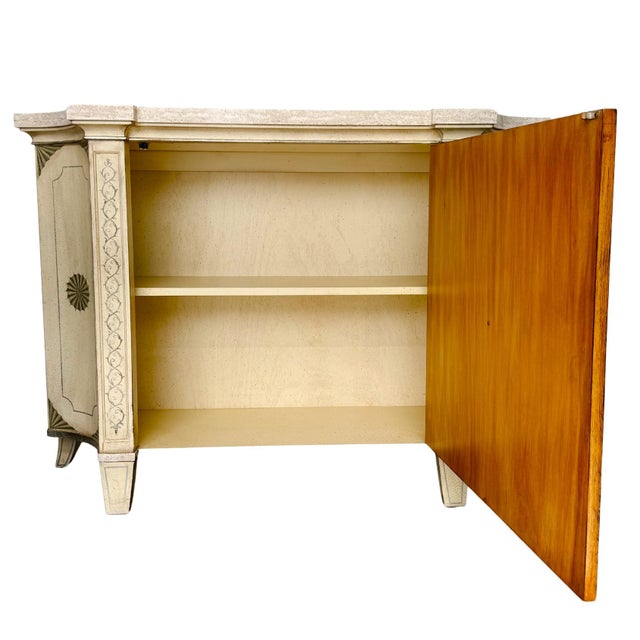 Late 20th Century Late 20th Century Italian Neoclassical Style Hand-Painted Console Cabinet or Commode For Sale - Image 5 of 15