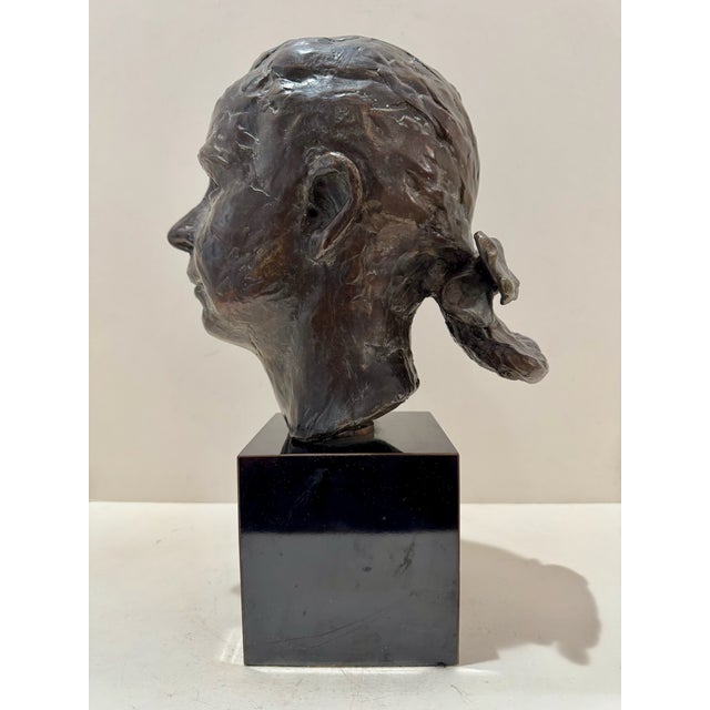 1960s Larry Mohr Dark Bronze Bust Sculpture Signed From Artist Estate For Sale In Atlanta - Image 6 of 11