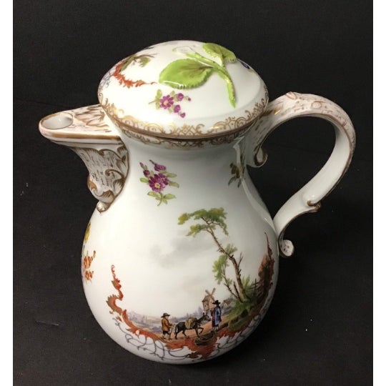 18th Century Vintage Meissen Porcelain Teapot With Dutch Scenes Chairish