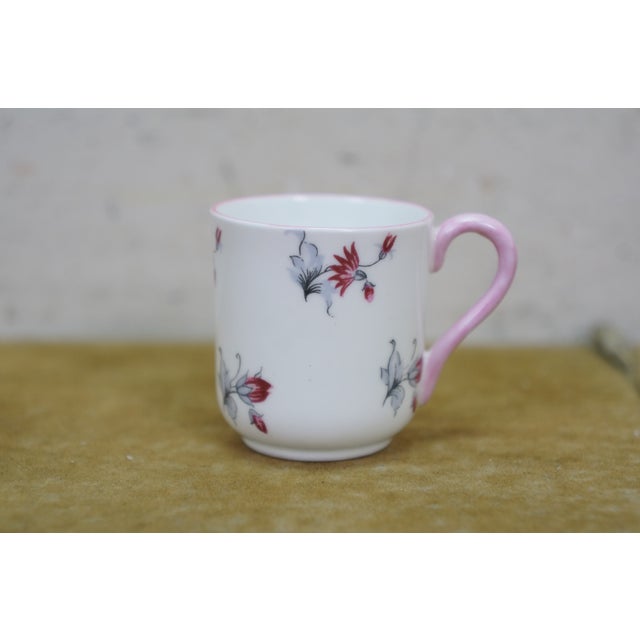 Vintage Shelley England Porcelain Bone China Floral Demitasse Cups Saucers - 5 pcs For Sale - Image 13 of 15