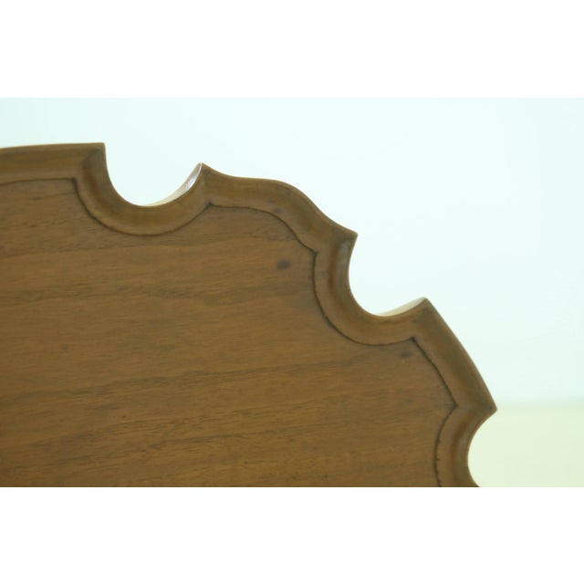 Queen Anne Walnut Bench Made Tilt Top Candle Stand Table For Sale - Image 3 of 10