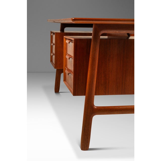Danish Mid-Century Modern Model 75 Teak Writing Desk Attributed to Gunni Omann for Omann Jun Møbelfabrik, Denmark, C. 1960s For Sale - Image 16 of 17