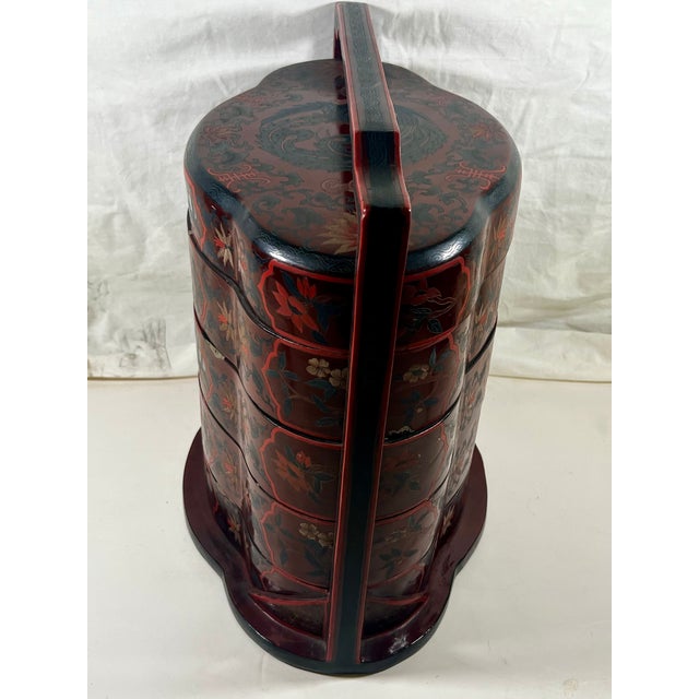Antique Chinese 5-Tier Stacking Wedding Box For Sale - Image 13 of 14