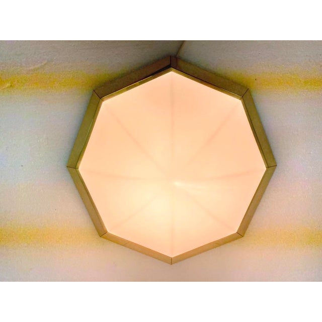 Mid-Century Modern Octagonal Ceiling Lamp from Glashütte Limburg, 1970s For Sale - Image 3 of 10
