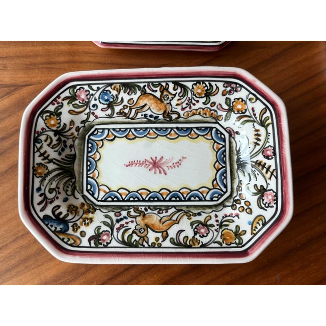 Vintage Hand-Painted Portuguese Lidded Tureen and Underplate-Real Ceramica Coimbra, Portugal For Sale - Image 12 of 12