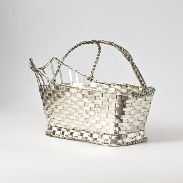 Silver-Plated Wine Basket from Christofle, 1970s, in Very Good conditions. Designed 1920 to 1949 This piece has an...
