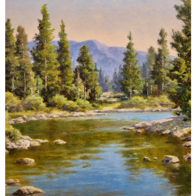 1980s David Chapple - Impressive Yosemite Landscape -California Impressionist Oil Painting For Sale - Image 5 of 12