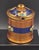 19th Century English Copper Lustreware Cobolt Blue Enamel Bands & Hand-Painterd Motifs 6 Piece Set For Sale - Image 4 of 18