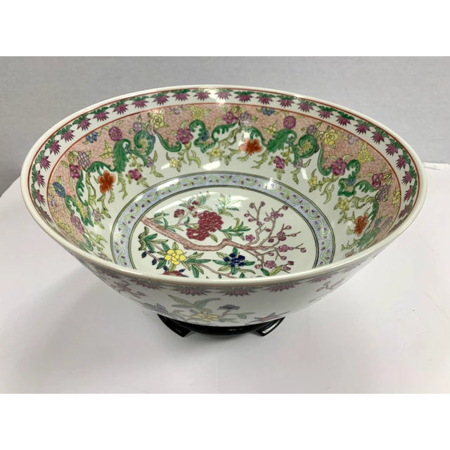 Large Chinese Pink Famille Rose Porcelain Centerpiece Bowl For Sale In New York - Image 6 of 6