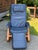 Blue Vintage Nepsco Backsaver Bentwood Frame Reclining Chair With Blue Leather Upholstery Relax the Back For Sale - Image 8 of 11