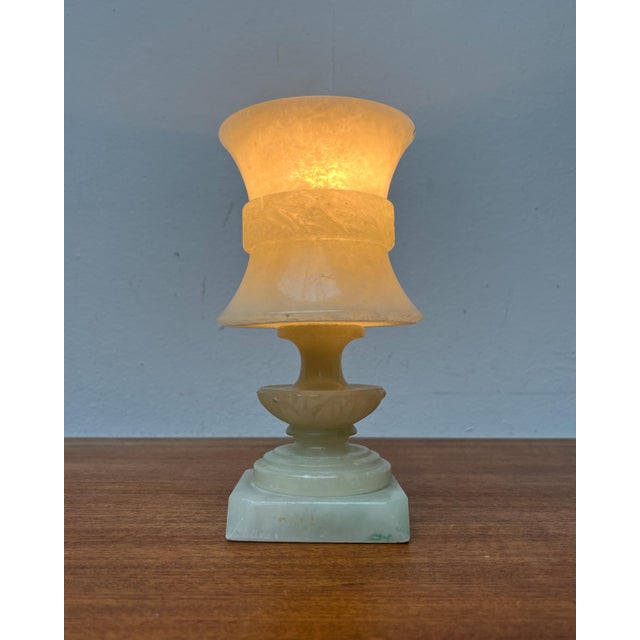 Vintage French Hollywood Regency Style Alabaster Table Lamps, Set of 2 For Sale - Image 14 of 18