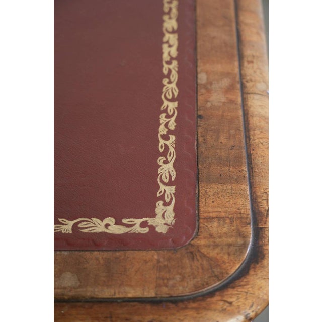 Antique English Writing Desk with Red Leather Top, Early 19th Century For Sale - Image 9 of 13