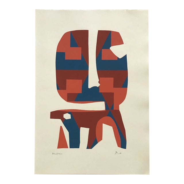 Ronald King Signed Screenprint Millere 1967 For Sale