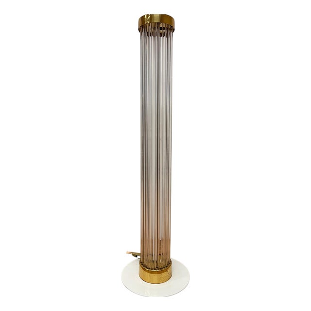 Mid-Century Modern Glass Brass Floor Lamp by J. Bejvl, 1960 For Sale