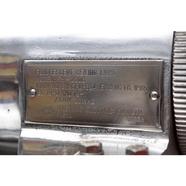 Silver Industrial Polished Aluminium and Glass Pendant, 1970s For Sale - Image 8 of 12