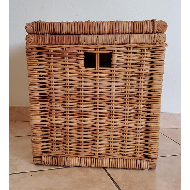 Large Square Rattan Chest, Vintage For Sale - Image 4 of 12