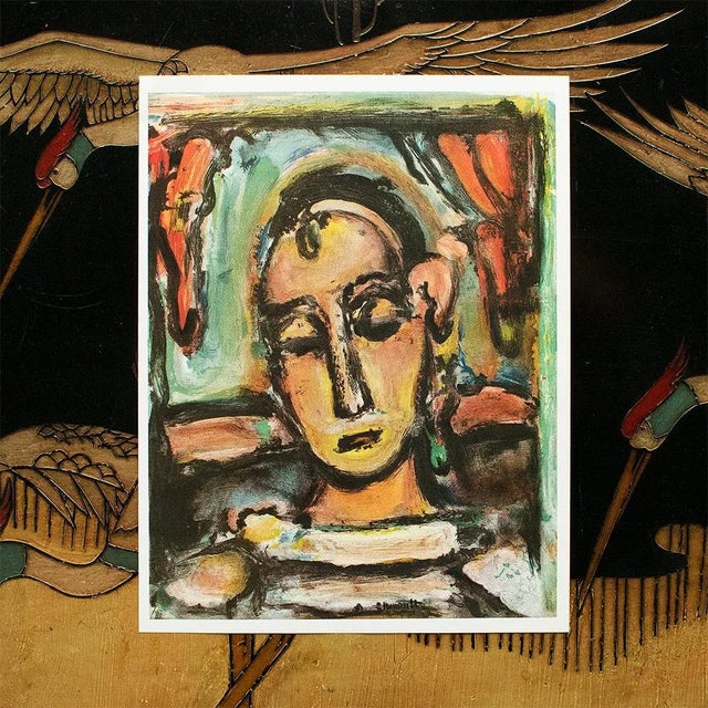 Portraiture 1987 After Georges Rouault "Pierrot" for Verve (1939), Second Edition Full-Color Print For Sale - Image 3 of 5