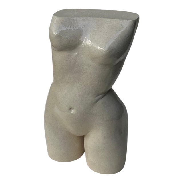 Era Accent Table in Glazed Stoneware by Thalia Dalecky For Sale