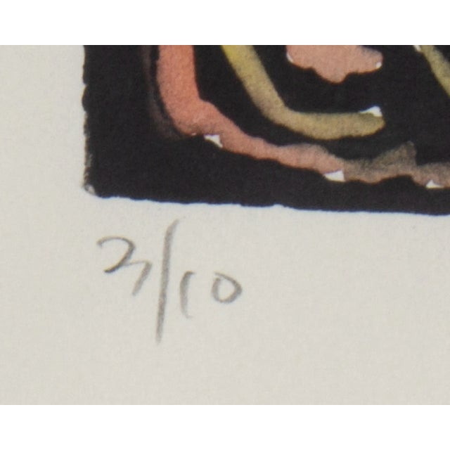 1998 “Shower Poster” Signed Limited Edition Linocut by Jonathan Weinberg For Sale - Image 4 of 10