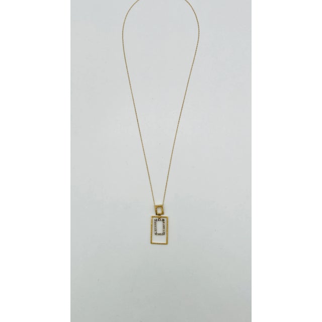 Mid 20th Century Mid 20th Century Champagne Round Diamond Necklace in 14k Yellow Gold For Sale - Image 5 of 7