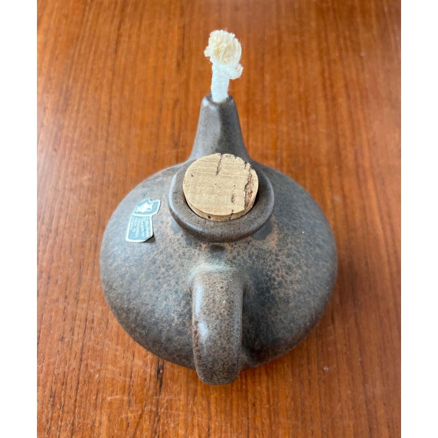Brown Mid-Century Modern West German Pottery WGP Oil Lamp from Silberdistel Keramik, 1960s For Sale - Image 8 of 12