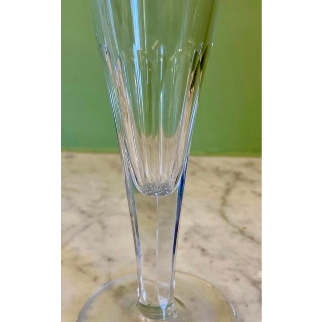 Baccarat Vintage Baccarat Cut Crystal Champagne Flutes, Ribbed Pattern - Set of 6 For Sale - Image 4 of 9