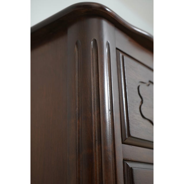 Vintage French Country Walnut Finish High Chest For Sale - Image 9 of 18