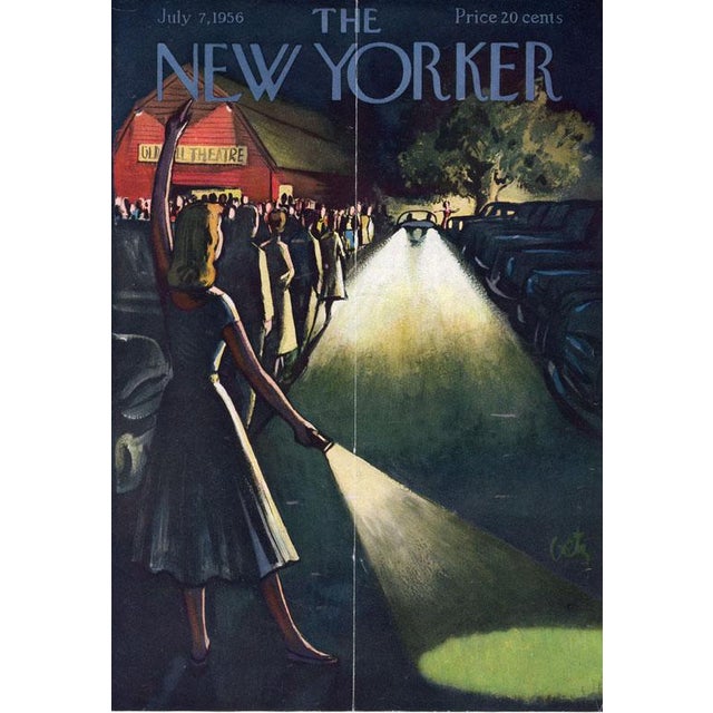 Original vintage New Yorker magazine cover dated July 7, 1956 featuring a Summer Theater theme. Cover illustration by...
