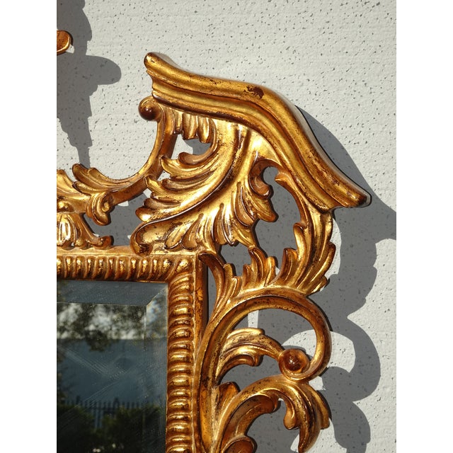 Gold Large 58" Tall Antique French Louis Baroque Giltwood Scrolled Wall Mantle Mirror For Sale - Image 8 of 8