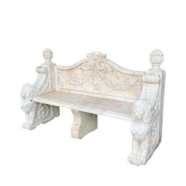 1970s 20th Century Talian Marble Bench, 1970s For Sale - Image 5 of 6