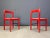 Mid-Century Modern Vintage Red Lacquer and Wicker Dining Chairs, 1970s, Set of 4 For Sale - Image 3 of 11