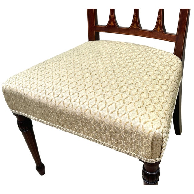 A Superb Quality Late 18th Century, Georgian, Sheraton Period Pair Of Mahogany Side Chairs, Having Extremely Unusual And...