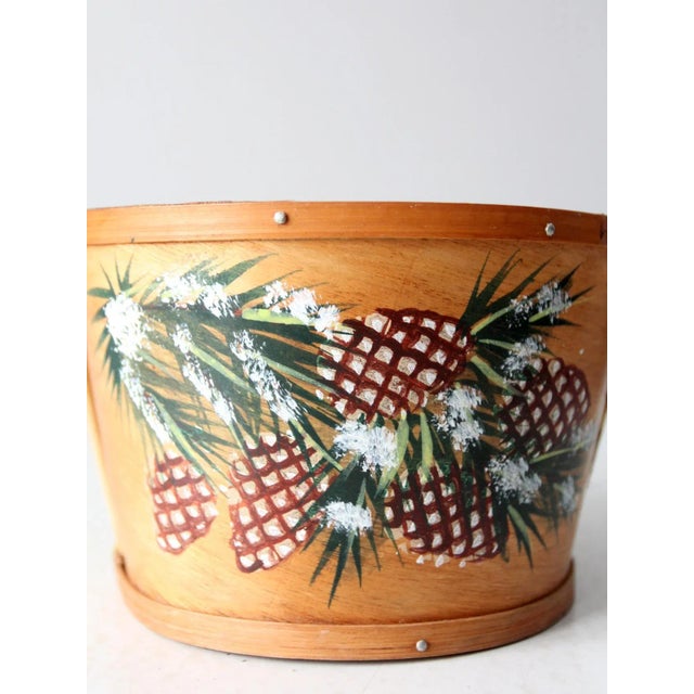 Vintage Hand-Painted Balsa Wood Basket For Sale - Image 10 of 10