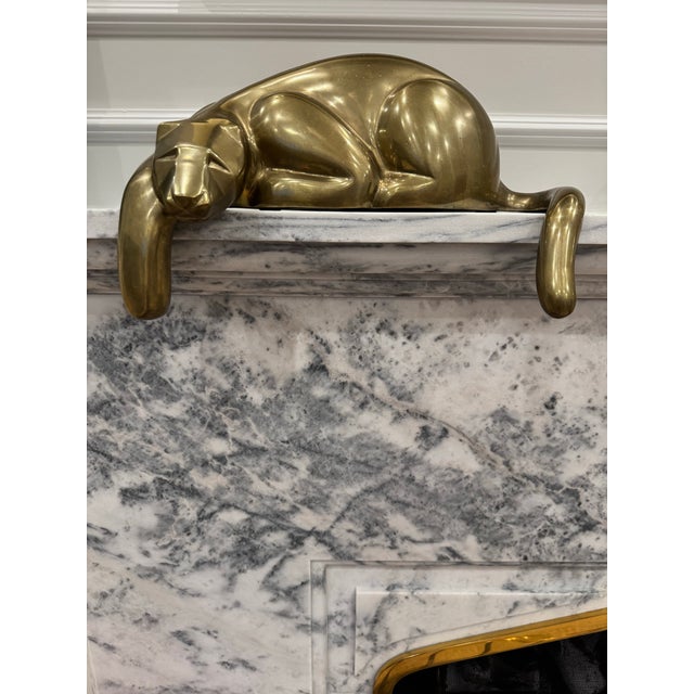 Large Dolbi Cashier Brass Reclining Panther Sculpture – Signed For Sale In Chicago - Image 6 of 7