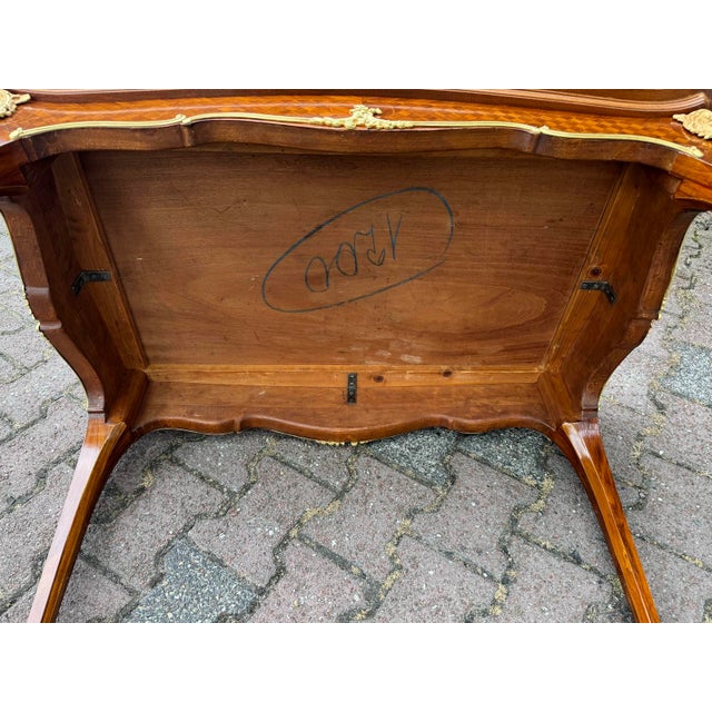 Mid 19th Century 1840s French Neoclassical Mahogany Gilt Bronze Table 1pc Art For Sale - Image 5 of 10