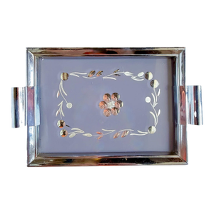 Vintage Art Deco Stylized Floral Serving Tray