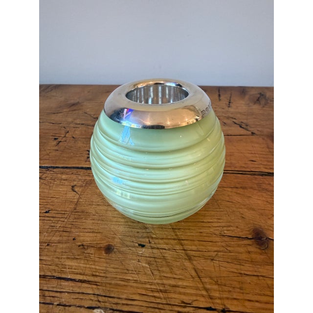 English Lucy Cope Vintage Crystal & Sterling Match Striker, 2008 For Sale - Image 3 of 6