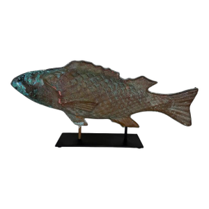 Antique Copper Fish on Iron Base