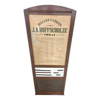 Wall Billiards Scoreboard by J.A. Hoffscholze, 1960s For Sale