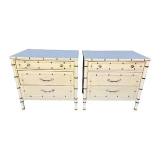 Thomasville "Allegro" Faux Bamboo Bedside Chests For Sale