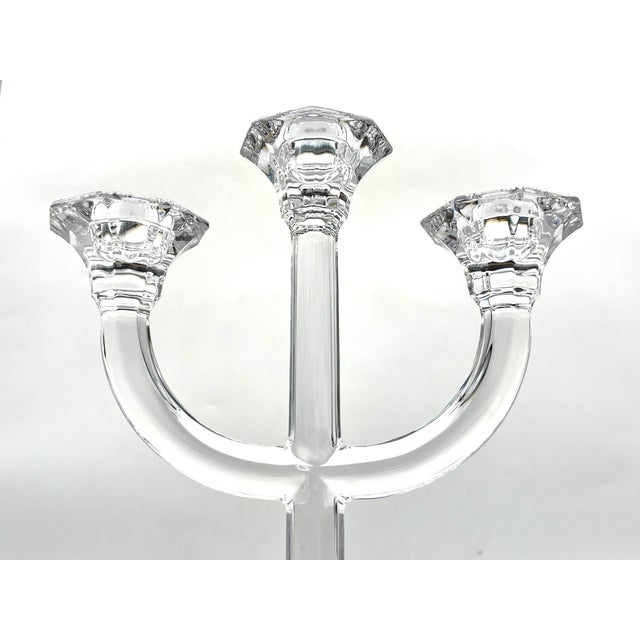 Vintage Three-Light Crystal Candelabra from Villeroy & Boch, 1970s For Sale - Image 7 of 18