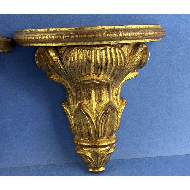 French 1960s Pair of Vintage Florentia Wall Brackets For Sale - Image 3 of 6