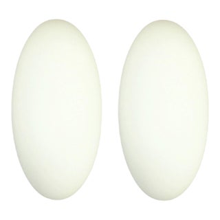 Pair of Minimalist Opaline Glass Wall Lamps From Limburg, Germany, 1970s/1980s For Sale