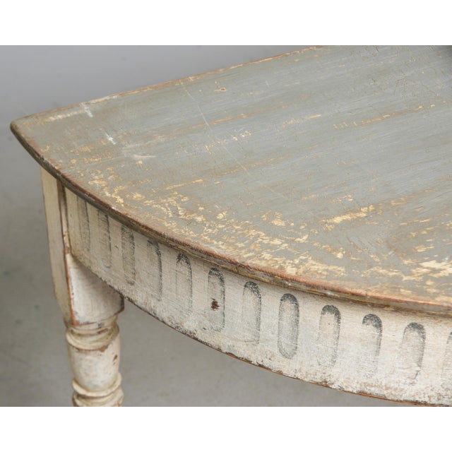 Late 19th Century Late 19th Century Painted Swedish Demilune Console Tables - Pair For Sale - Image 5 of 12