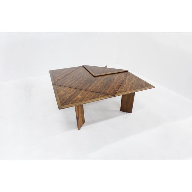 Vintage extendable squared folding table by Tittina Ammannati & Vitelli Giampiero for Catalano from the 1960s , Italy....