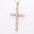 Early 20th Century Antique Edwardian 14k Gold, Diamond, & Baroque Pearl Cross Necklace Pendant For Sale - Image 5 of 12